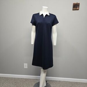 J McLaughlin Mini Dress Women Small Catalina Cloth Knit Navy Blue Sporty Stretch